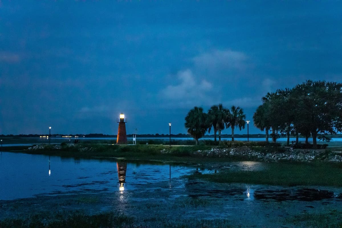 The Kissimmee (Tohopekaliga) Lighthouse on the lakefront
