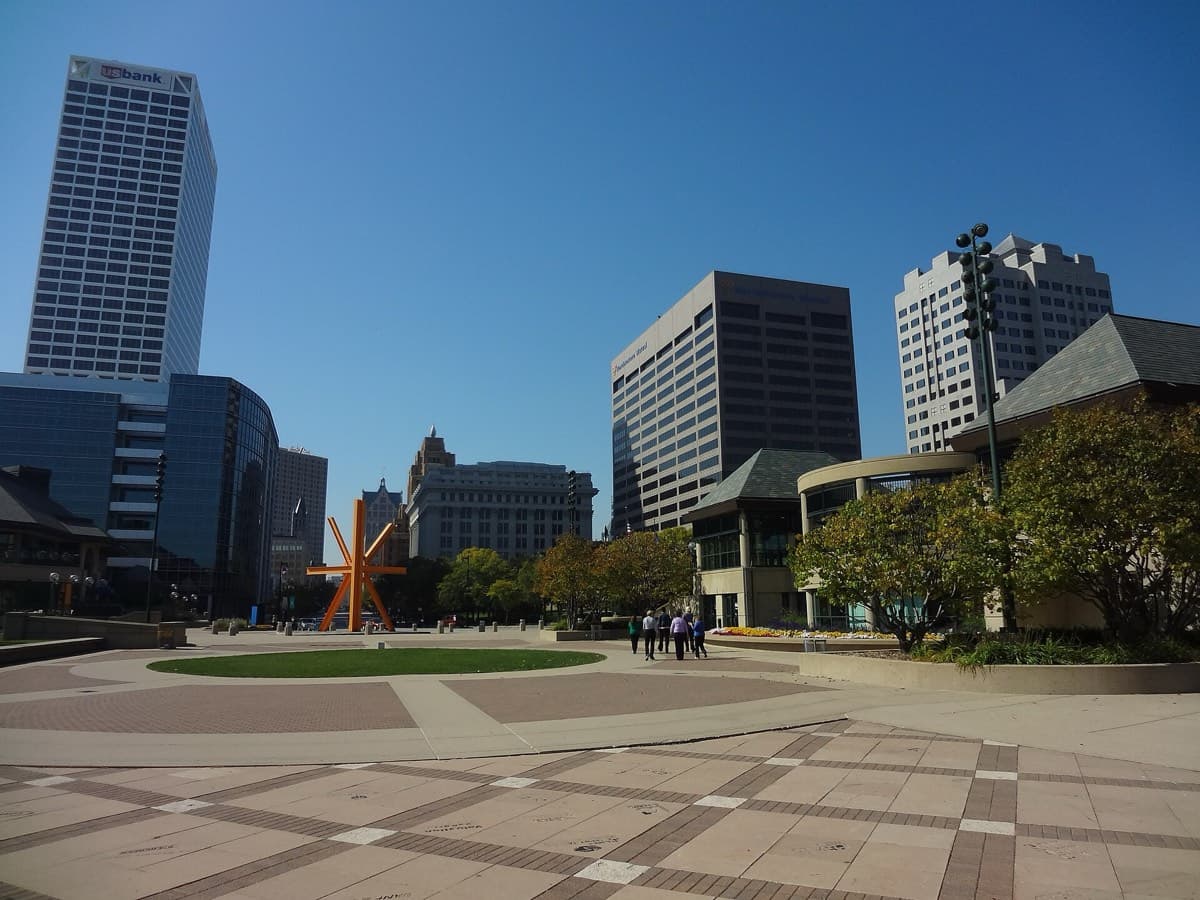 Downtown Milwaukee skyline seen from the lakefront