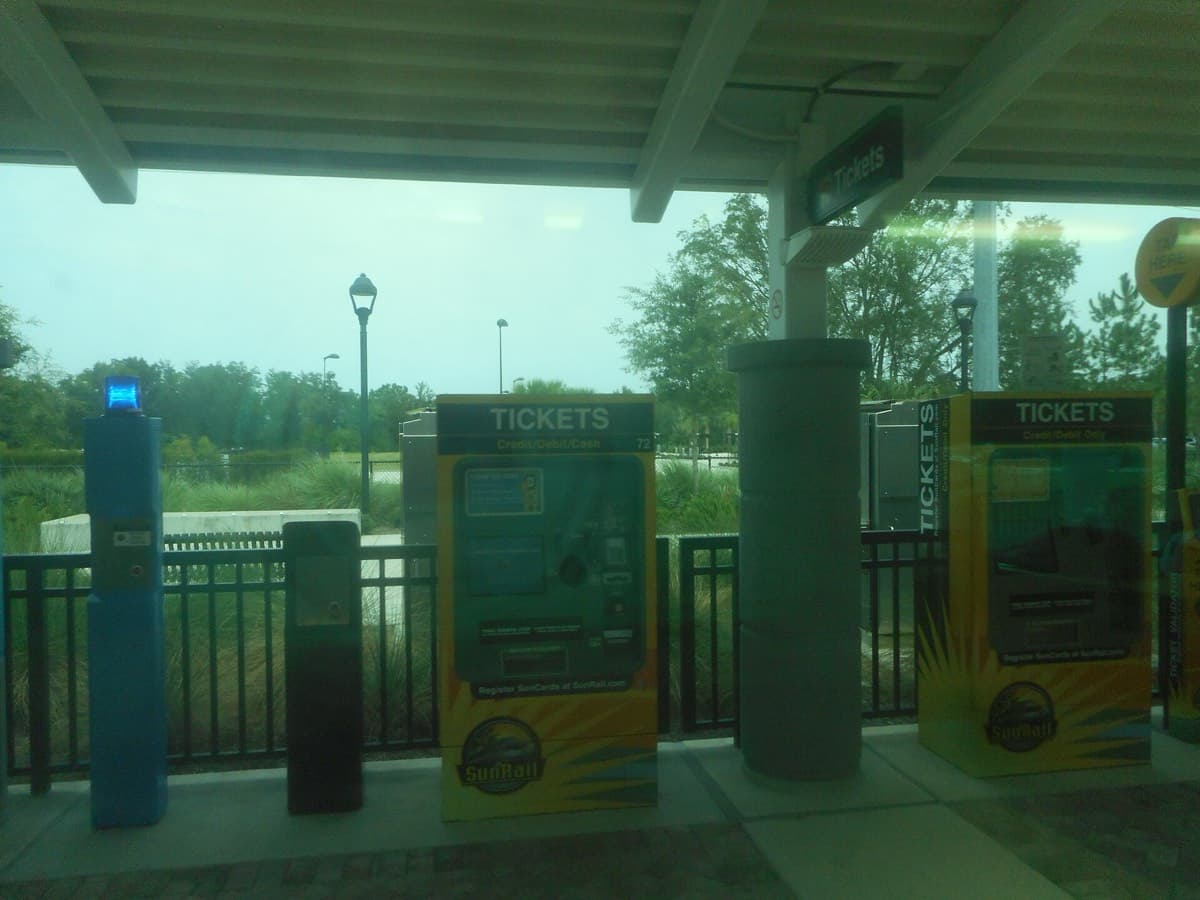 The Poinciana SunRail station seen from an arriving train