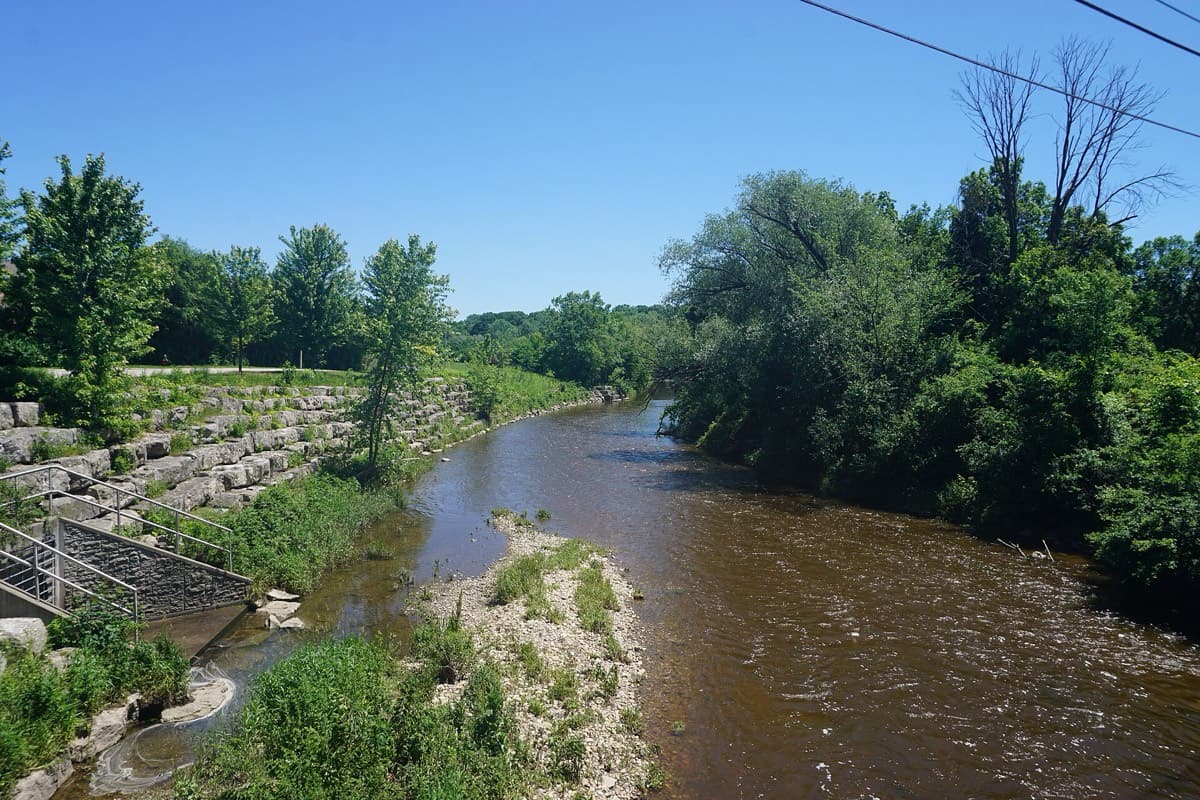 The Menomonee River running through Wauwatosa