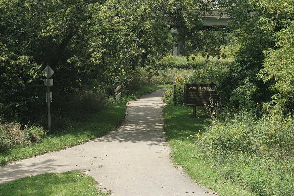 A path through the Wimmer Wetlands in Greenfield